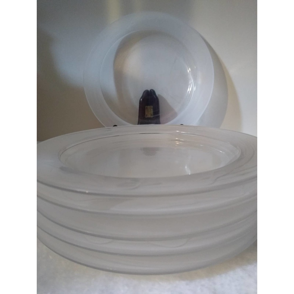 Heavy Crystal Glass frosted/glass tulip  plates 7"